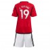 Manchester United Raphael Varane #19 Barnkläder Hemma matchtröja till baby 2023-24 Kortärmad (+ Korta byxor) Billigt